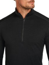 Icebreaker Underwear Long Sleeve Half-Zip 200 Oasis LS - Merino Wool, fitted - black Men's